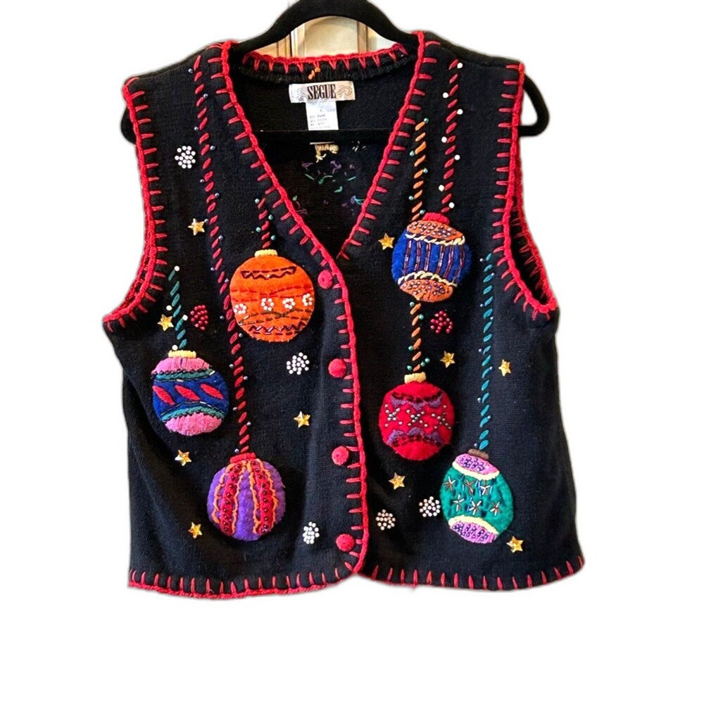 Segue Vintage Holiday Ornament Vest - Size XL